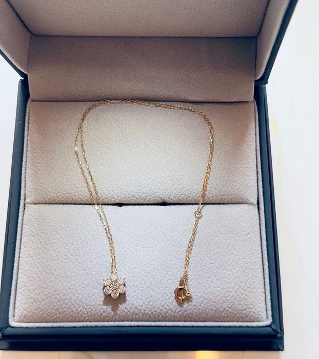 Pandantiv aur galben 18K cu 7 diamante naturale | Certificat IGI
