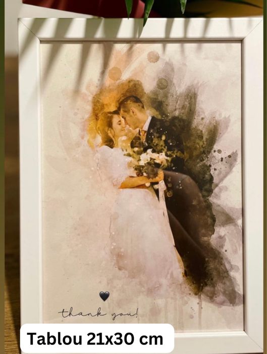 Tablou personalizat in stil pictura digitala watercolor cadou ideal