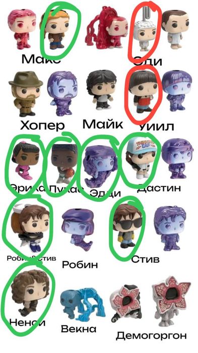 Очень странные дела фигурки , еще есть со скрепкой демогоргон.