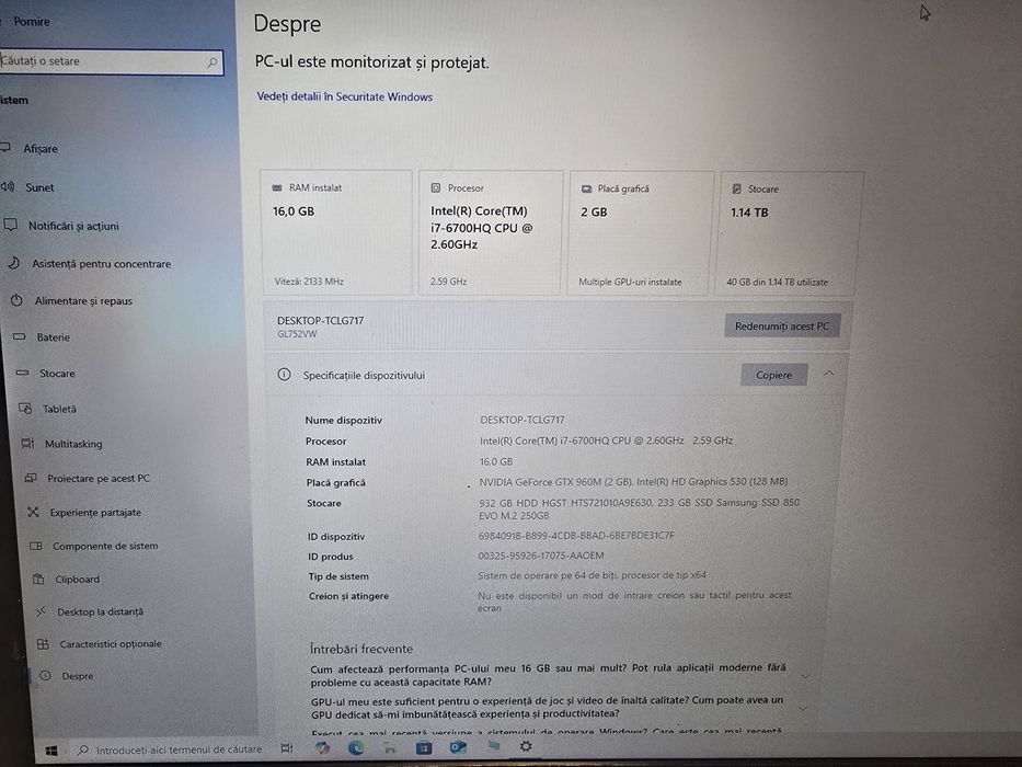 Laptop Asus ROG GL752V