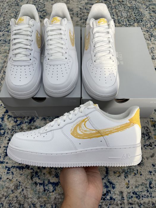 Nike Air Force 1 ‘07 White Albi Yellow Swoosh ( AF1 ) 44