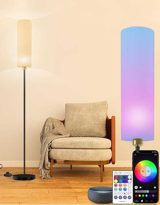 Lampă de podea inteligentă Alexa și Google Home WiFi cu telecomandă
