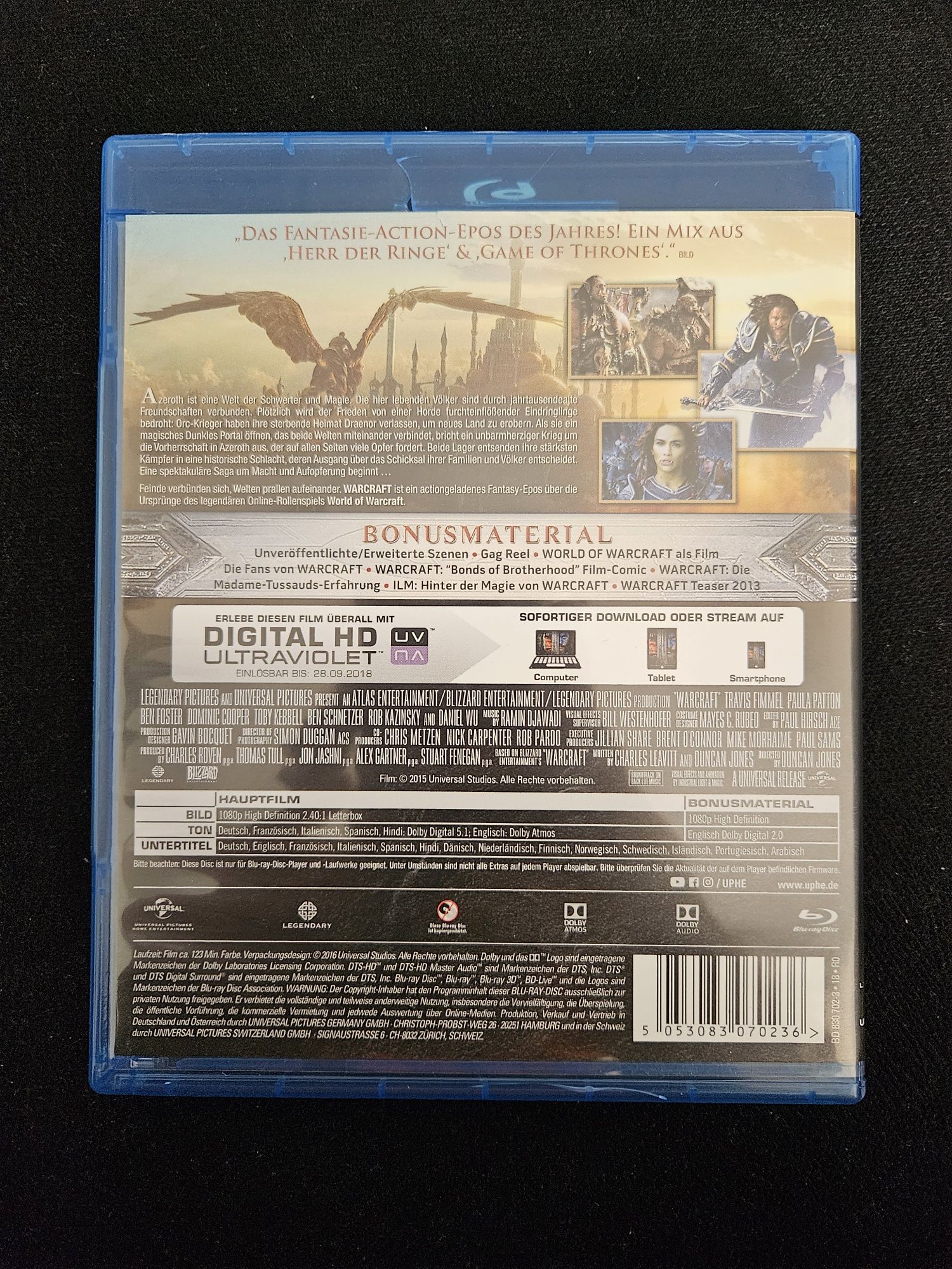 Warcraft The beginning Blu ray филм