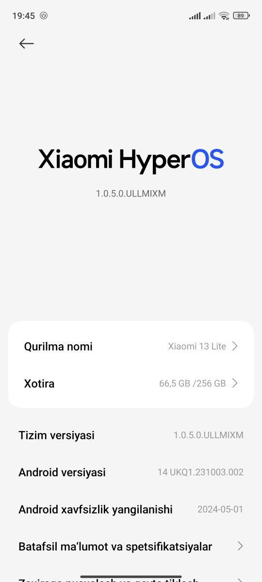 Xiaomi 13layt 8/256