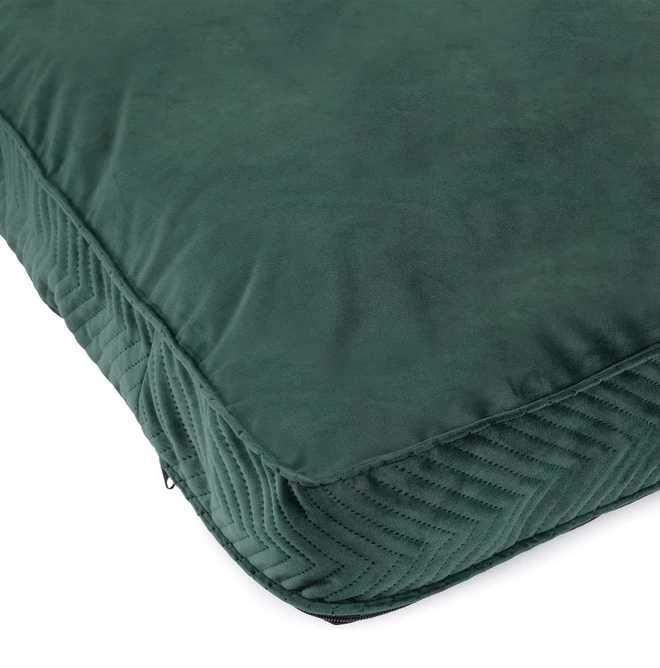 Pat pentru caini si pisici 65x50x12 cm verde catifea
