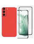 Husa Alcantara Colorata si Folie Sticla 21D Samsung S24 S23 S21 S20 FE