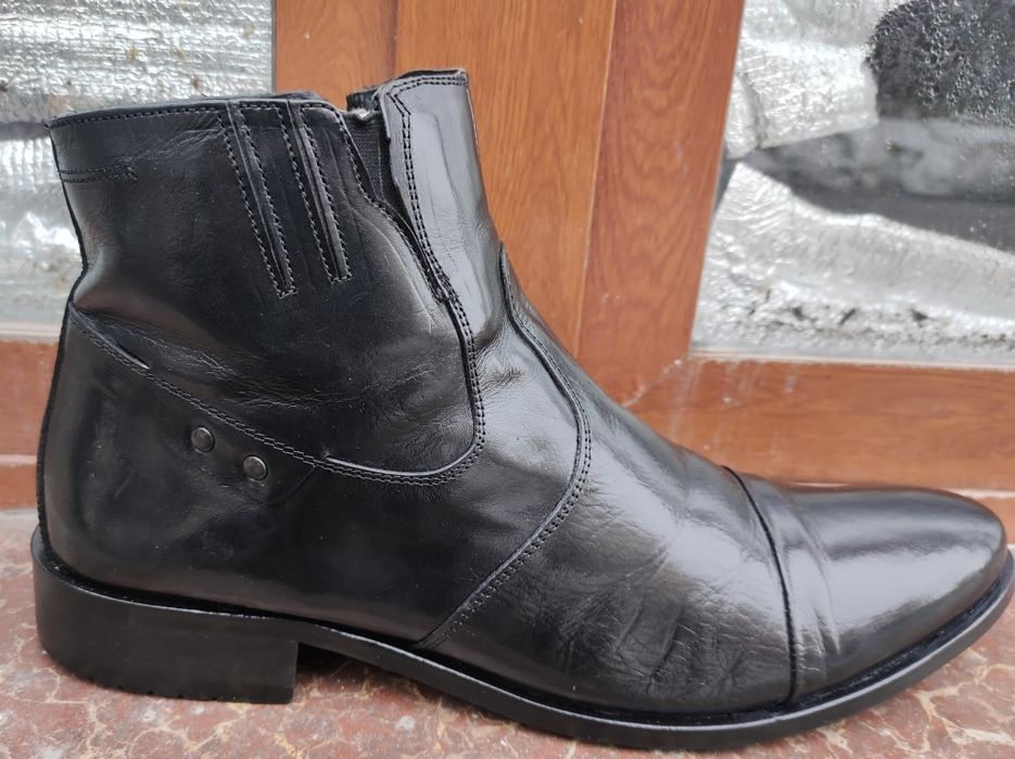 Сапоги мужские с натуральным мехом, натуральная кожа р 44