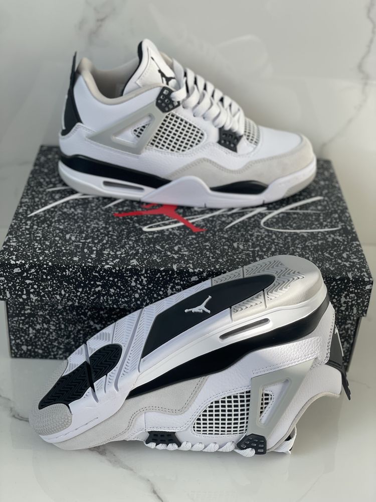 Air Jordan 4 Retro Military Black Neutral Grey White GS