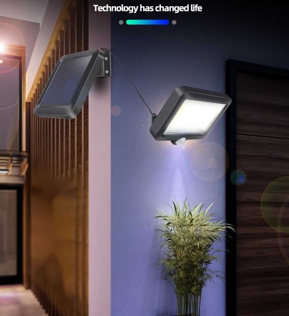 Соларна индукционна лампа от две части с 56 LED и 100 COB диода