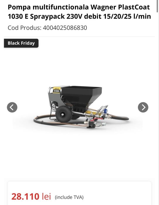 Pompa multifunctionala Wagner PlastCoat 1030 E Spraypack 230V