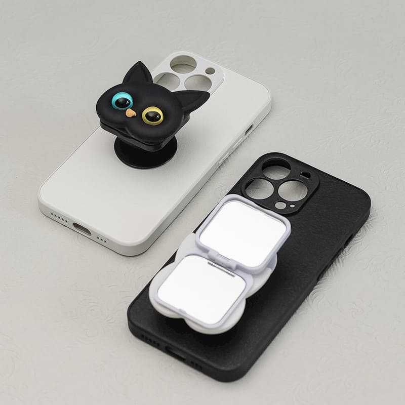 Popsocket за телефон Котка, черна