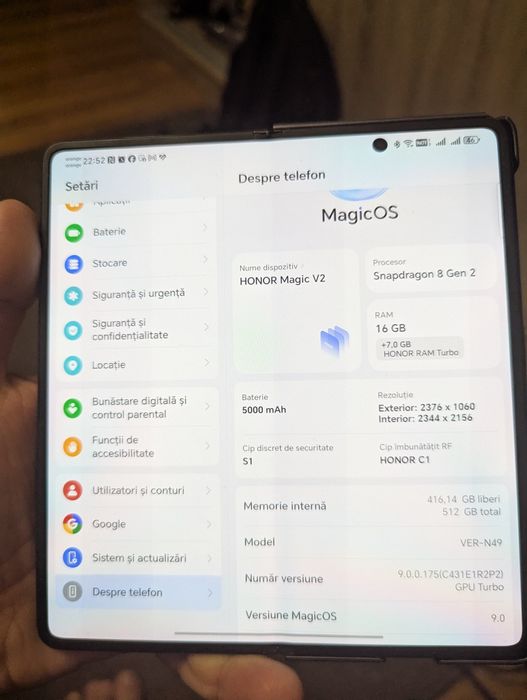 Honor Magic V2 512gb, la cutie, factura de achizitie