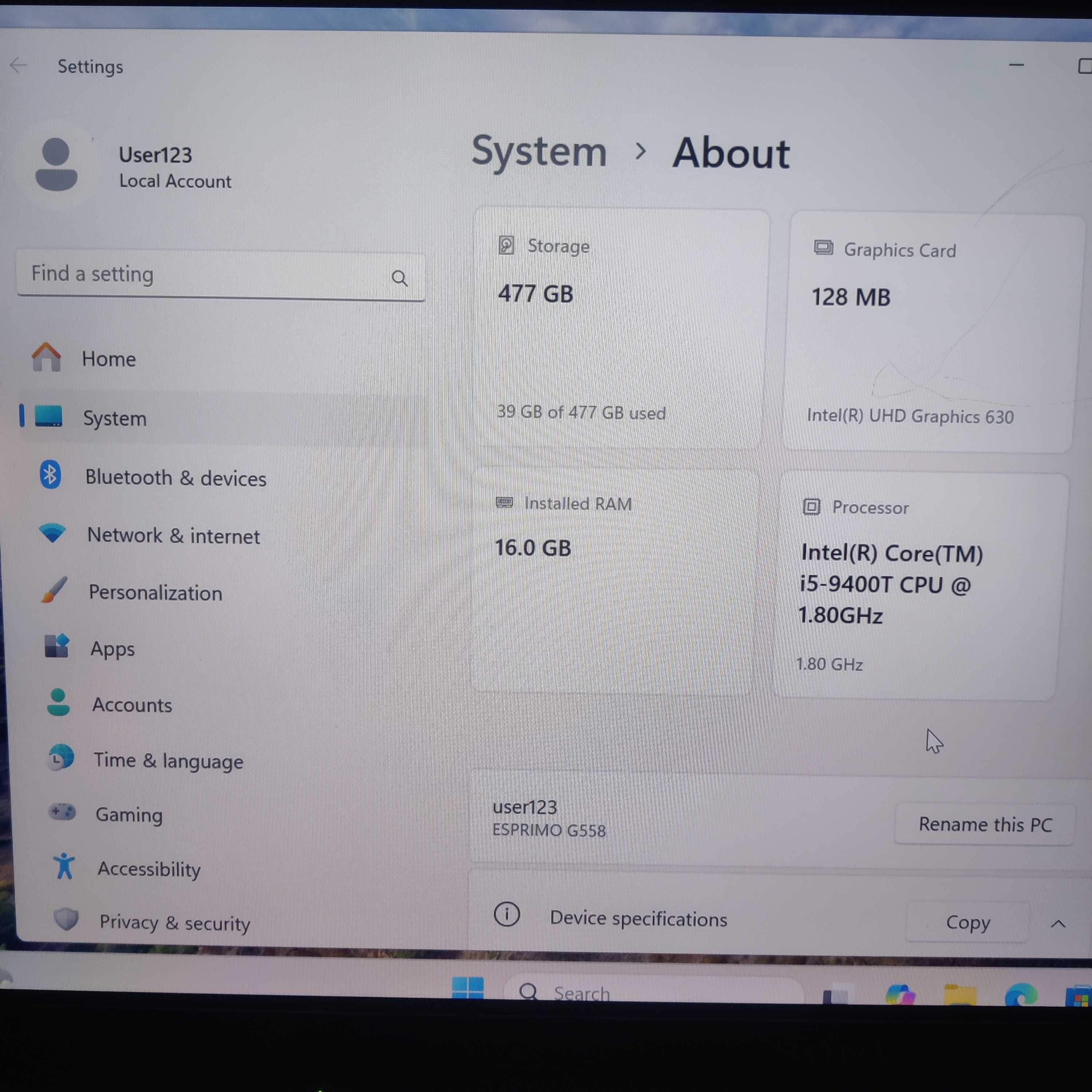 Мини компютър Fujitsu Esprimo G558 i5-9400T, 16GB RAM, 512GB M2 NVME