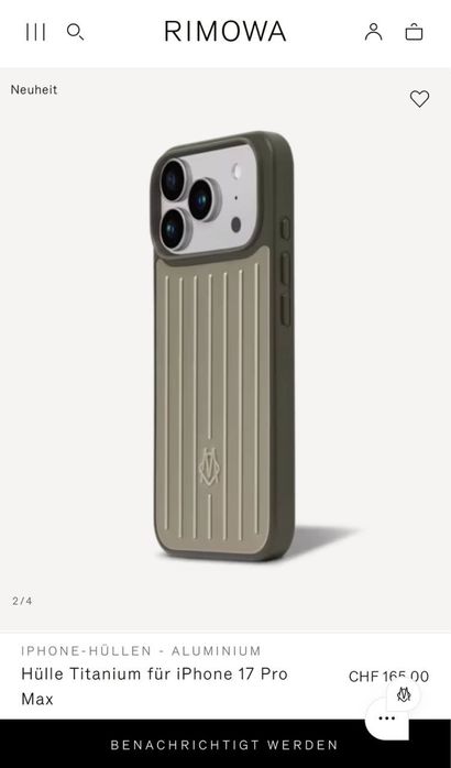 Алюминиевый чехол для iPhone 17 Pro Max Rimowa