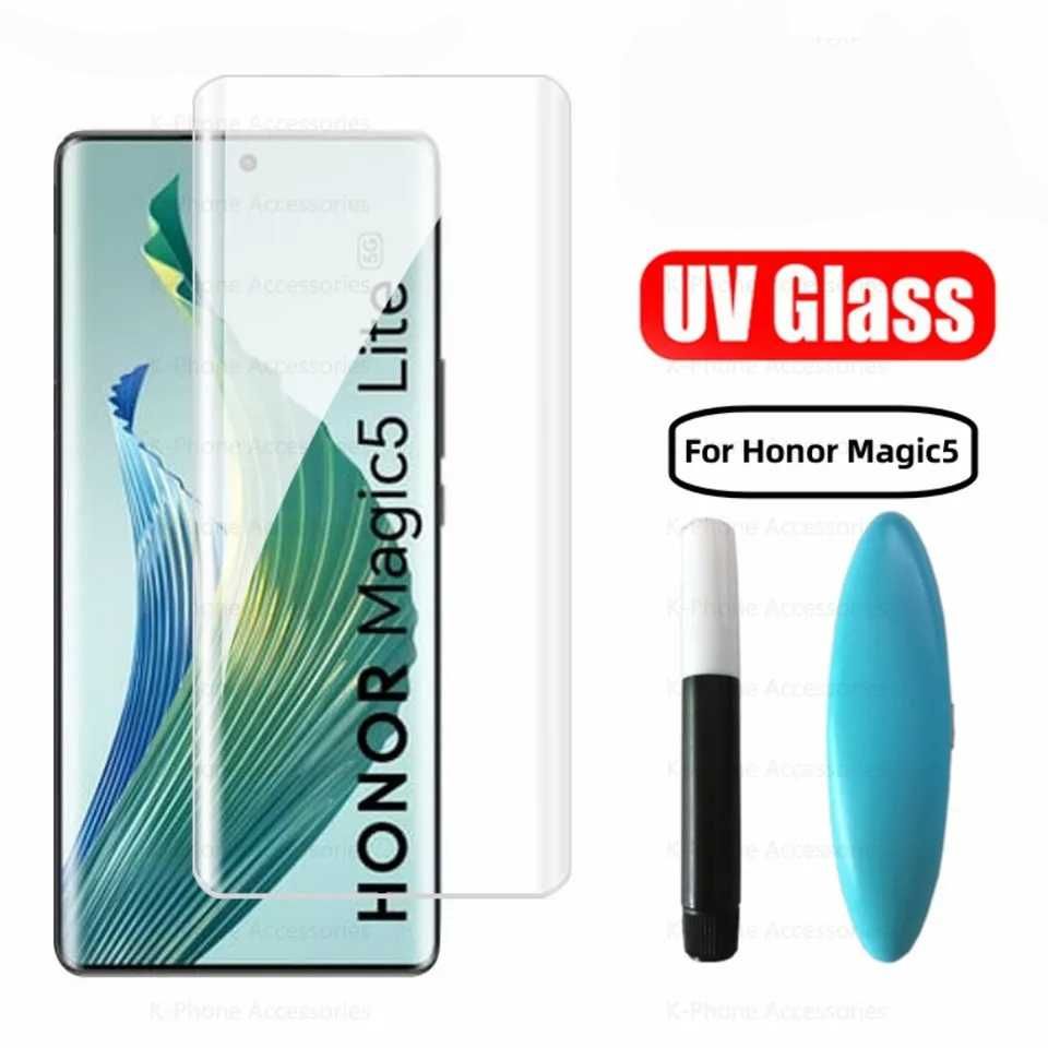 Honor Magic 5 Lite / 4 Pro / 3D UV ТЕЧНО ЛЕПИЛО Стъклен протектор