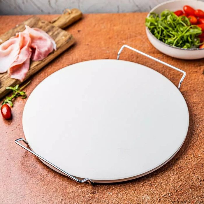Tava pizza pentru coacere si servire, diametru 33 cm, alba, Klausberg
