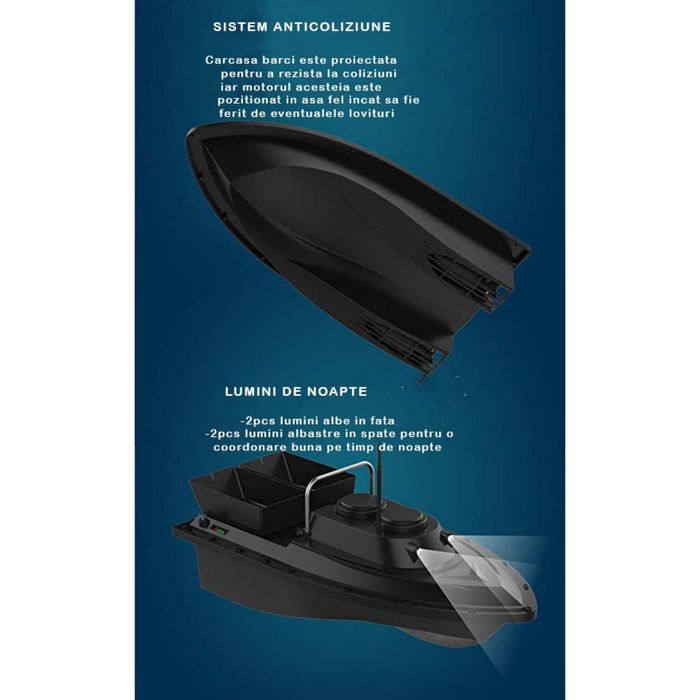 Barcă/Navomodel de pescuit plantat și nădit momeală cu Flytec-D20