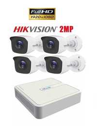 HIKVISION Full HD Комплект, Видеонаблюдение с 4 камери и хибриден DVR