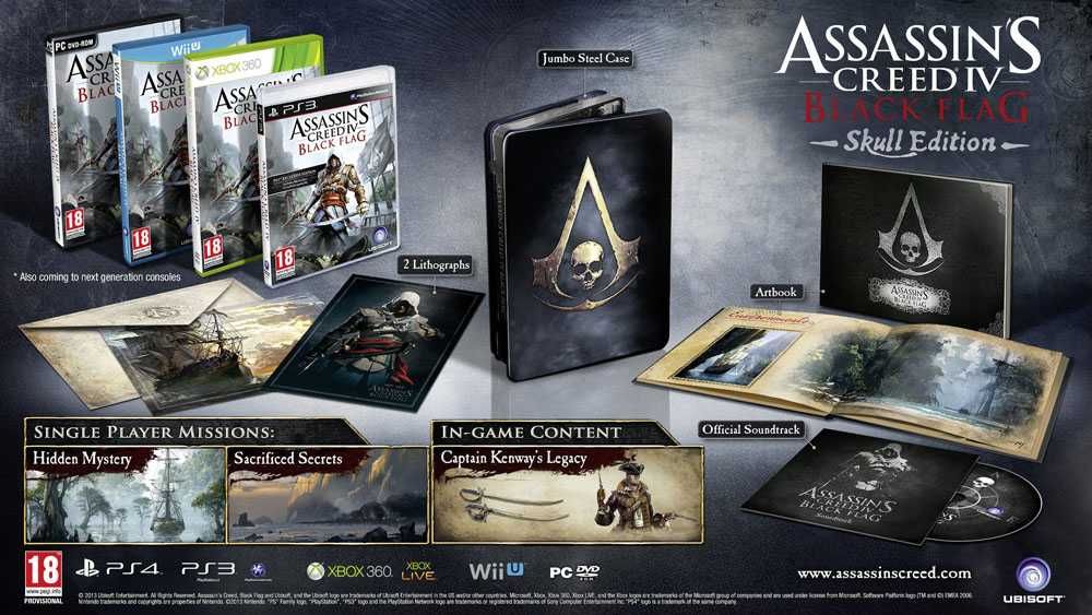 Assassins Creed IV - Black Flag Skull edition - NOU collector