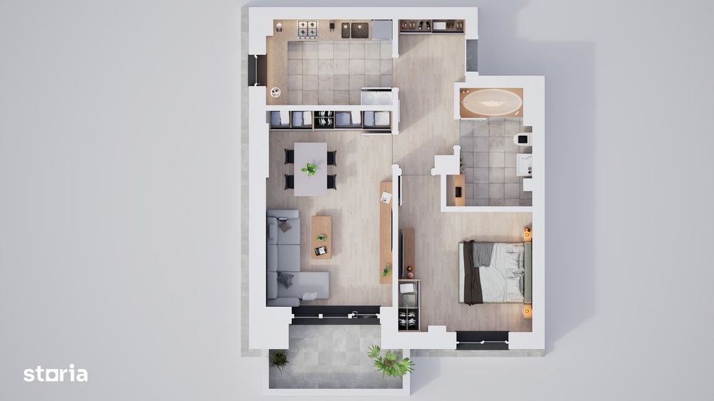 Apartament 2 camere cu parc privat si facilități moderne