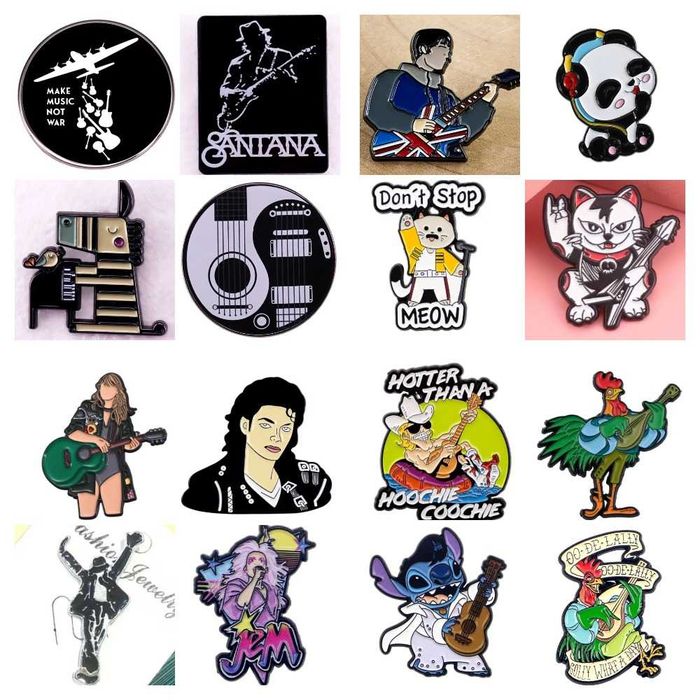 Значки-броши музыкантам- гитаристам, скрипачам, ударникам, духовых, др