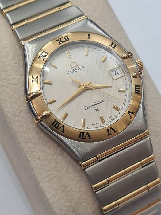 Ceas Omega Constelation din aur galben 18k si otel, Cuart