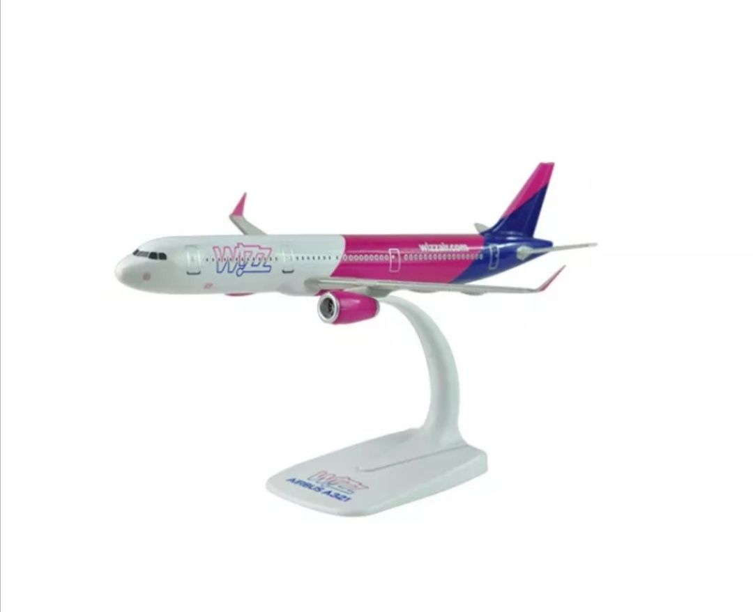 Macheta avion Wizz Air Airbus 321 / plastic / 22 cm / cadou