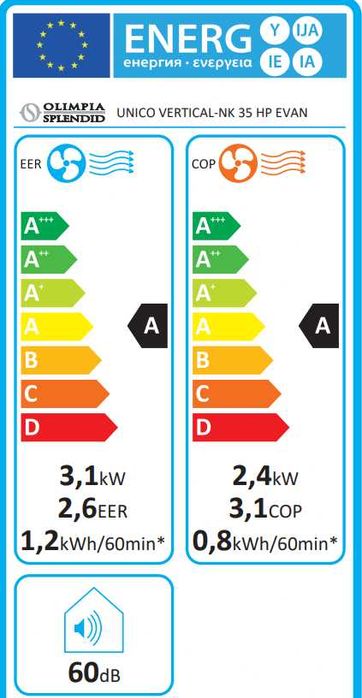 -32% климатична колона Olimpia Splendid Unico Vertical 35 HP EVAN