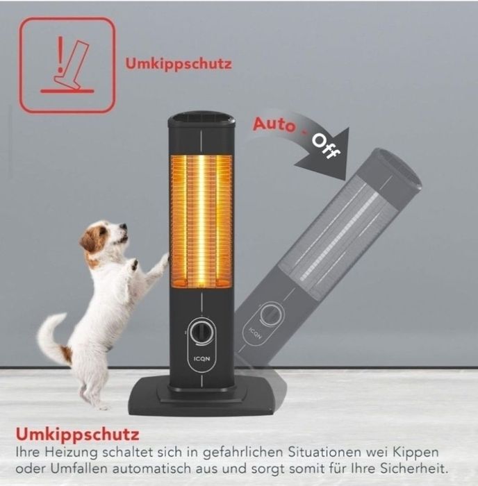 Încălzitor cu suport ICQN cu telecomandă | 2300 wați | Infraroșu | 

Î