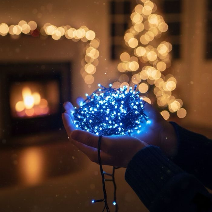 Instalatie Craciun Beculete 50M 500 LED Albastru Exterior\Interior
