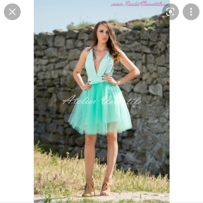 Rochie versatila cu tulle verde mentă