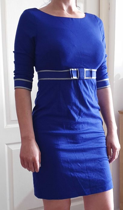 rochie FEVER albastra, mulata pe corp, marime S, noua