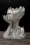 Vaza decorativa Printata 3D Melted Girl Galaxy Brillant Silver