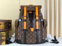 Rucsac Louis Vuitton Christopher Bright Orange, ghiozdan Premium