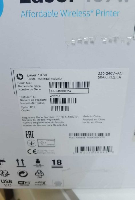 Vand HP Laser 107w imprimantă laser monocromă cu ambalaj original