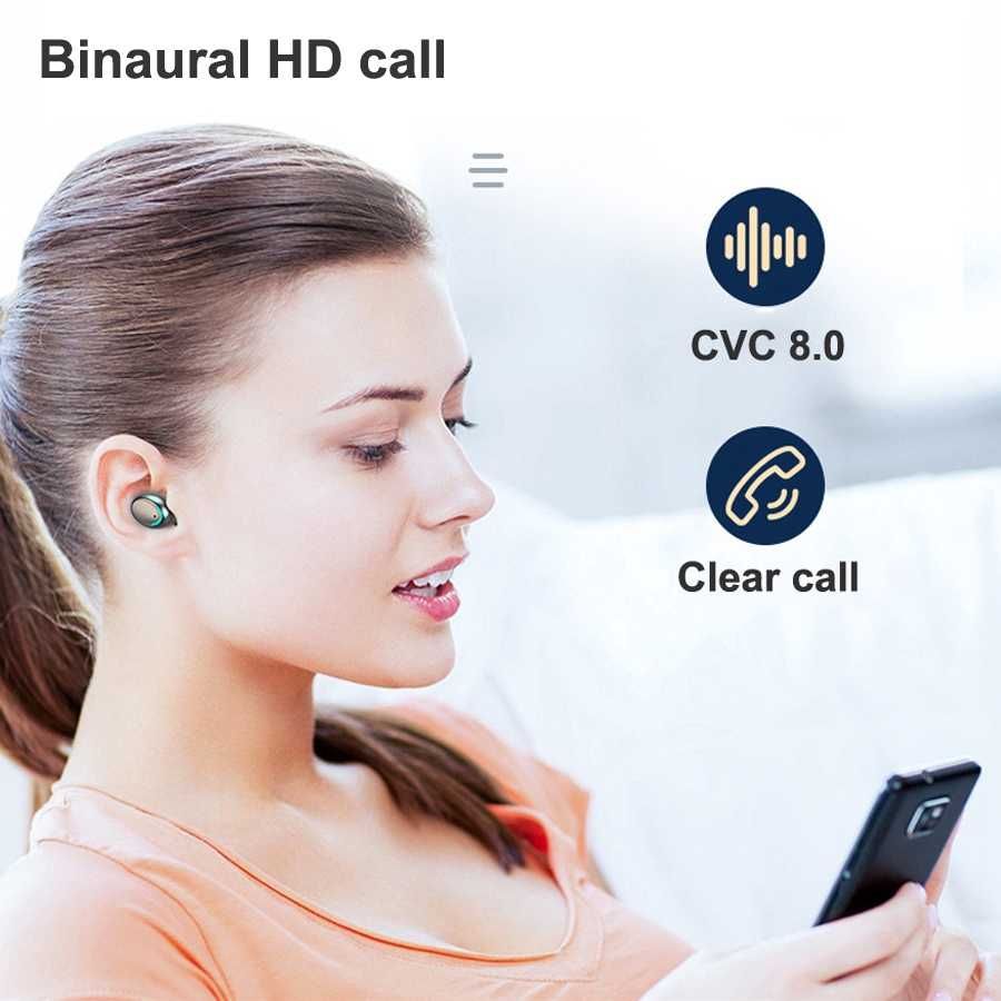Bluetooth безжични слушалки TWS F9 със сензорно управление, HiFi