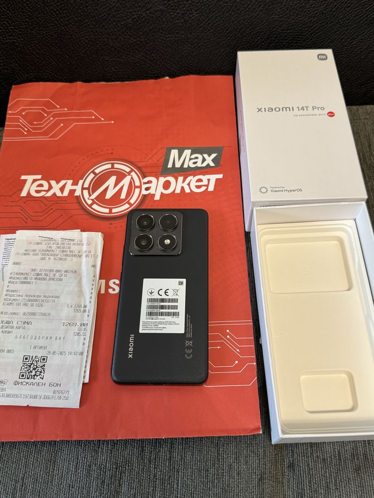 КАТО НОВ 512GB Xiaomi 14T Pro 5G Гаранция Техномаркет до 2027г. Black