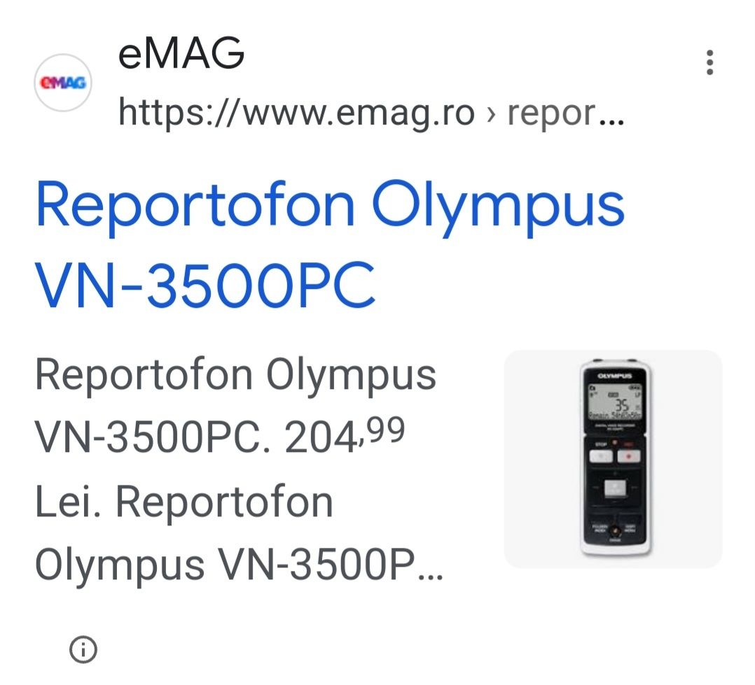 Reportofon Olympus VN-3500PC