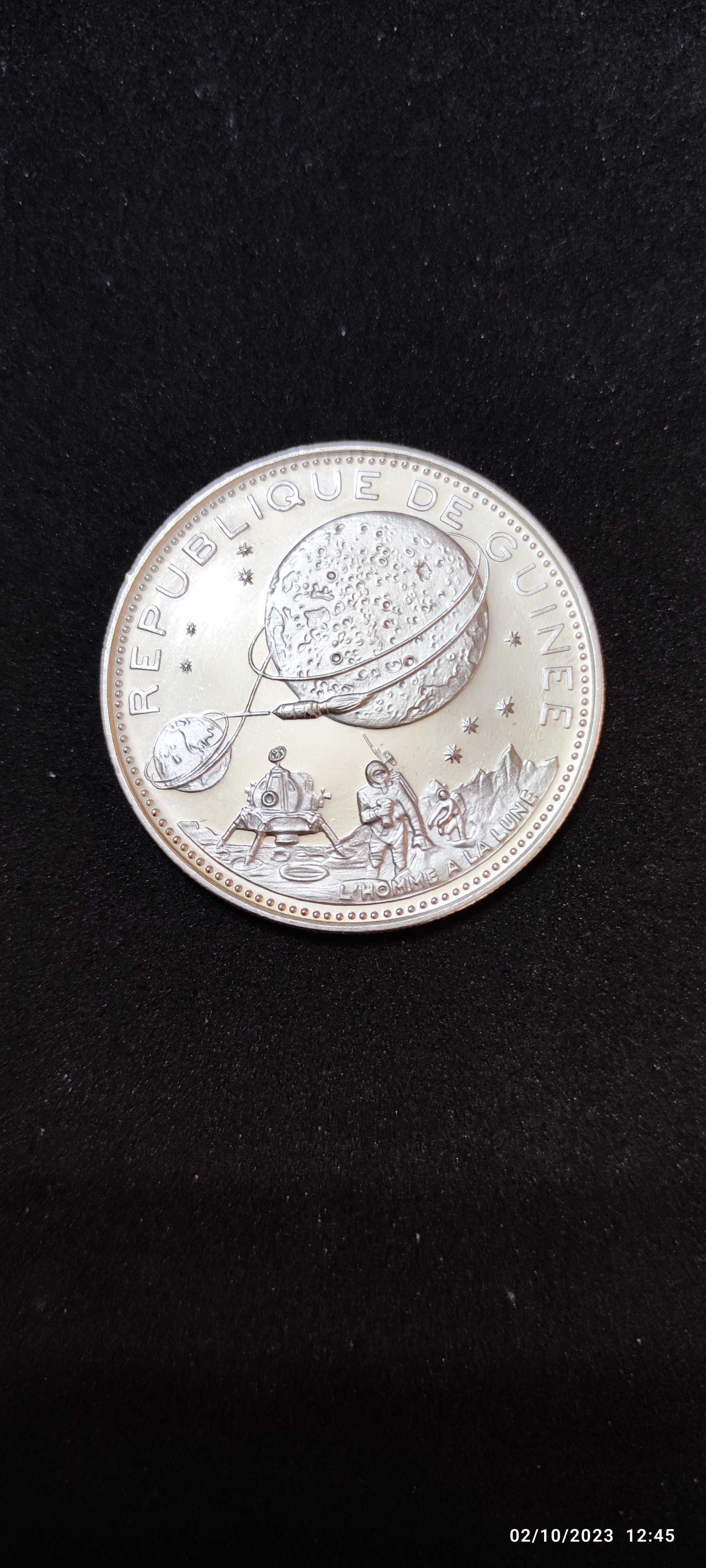 Moneda argint pur 250 Francs, GUINEEA, 1969