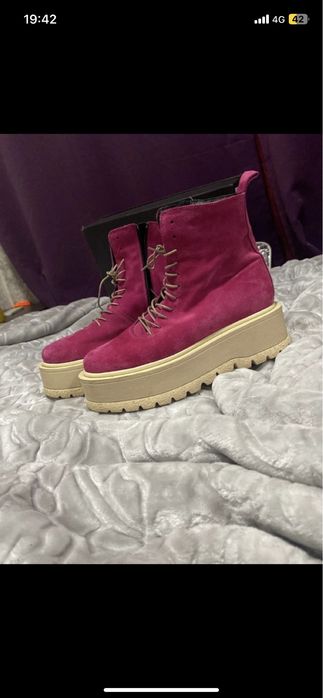 Ghete din piele cu platforma