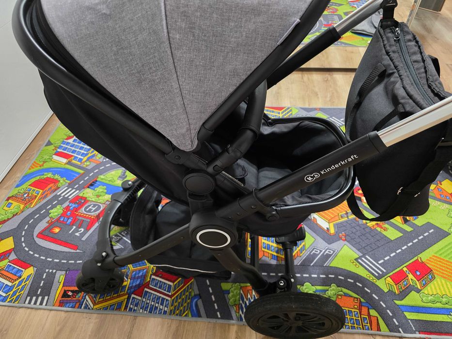 Carucior multipozitii Kinderkraft Veo 2 in 1, Negru / Gri