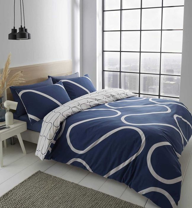 Комплект завивки Catherine Lansfield Linea UK тъмносин