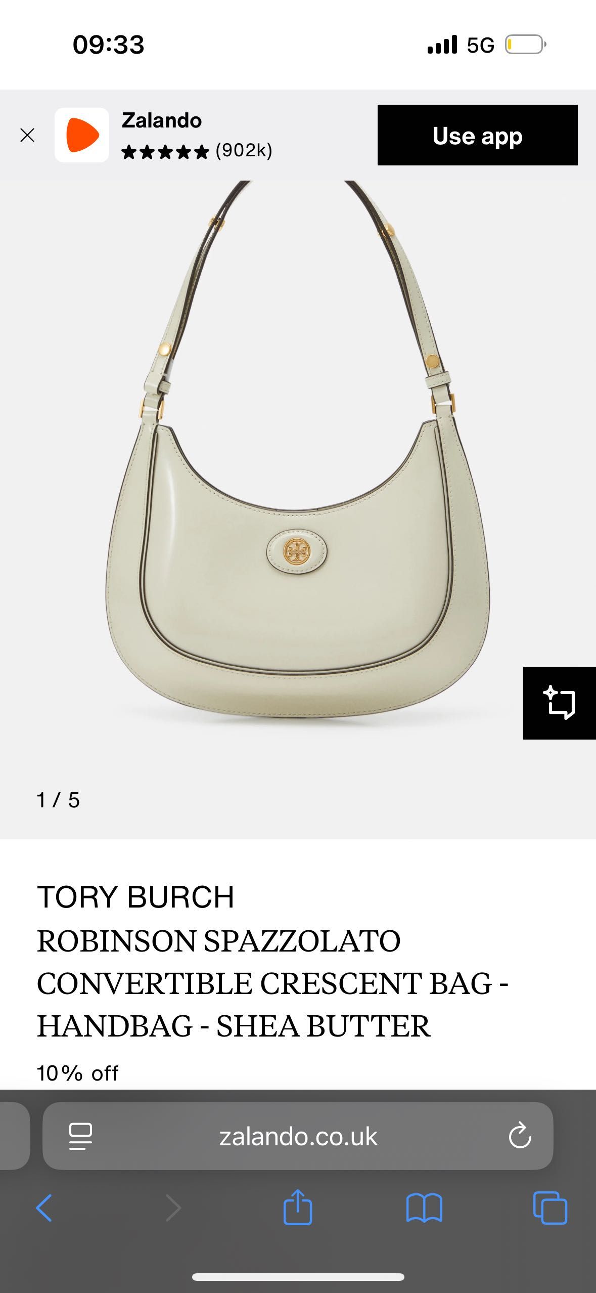Чанта Tory Burch Robinson Spazzolato Convertible Crescent Leather Bag
