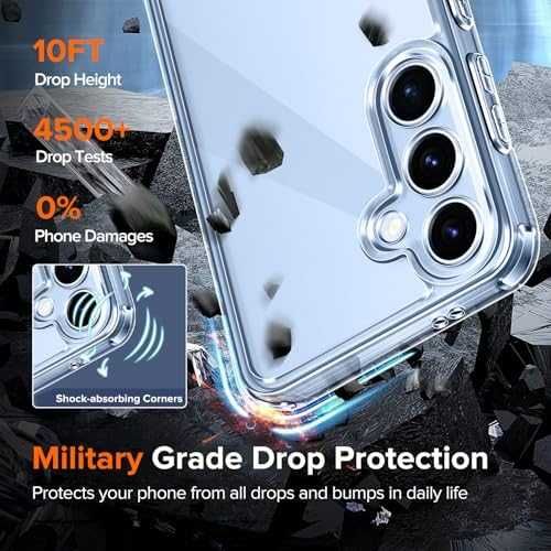 Нов Кристално чист кейс за Samsung S25 5G Военна защита + 2 протектора