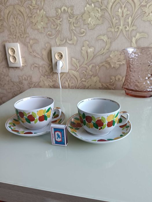 Чайный набор ГДР JLMENAU, чайные пары ЛФЗ, Рига