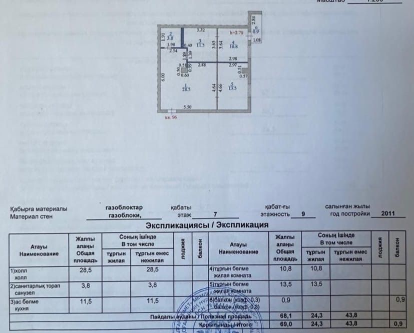Продам 2-х комнатную квартиру в кирпичном доме