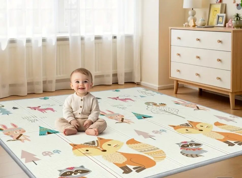 Детски килими, Сгъваема постелка за игра 180х120х1см, водоустойчив