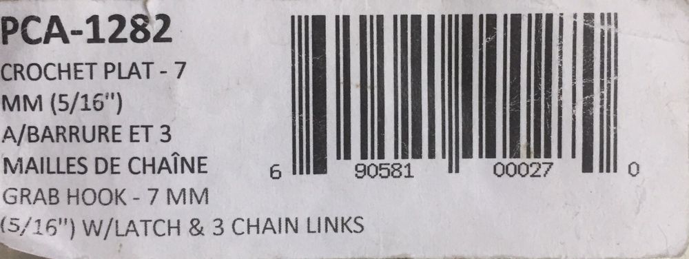 Set 2 cirlige de prindere cu deschiderea de 7 mm si 3 zale de lant