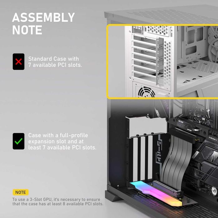Suport GPU placa video vertical EZDIY-FAB PCIE 4.0,ARGB,90 grade