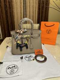 Geanta Hermes Birkin 30cm Gri/Bej Piele naturala 100%